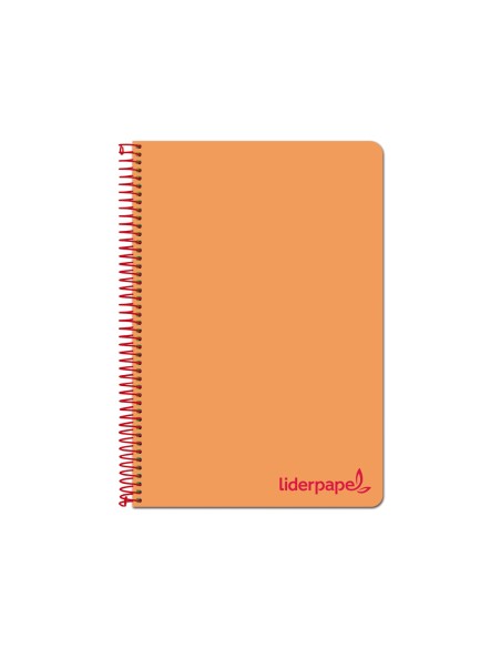CI | Cuaderno espiral liderpapel a4 wonder tapa plastico 80h 90gr cuadro 4mm con margen color naranja