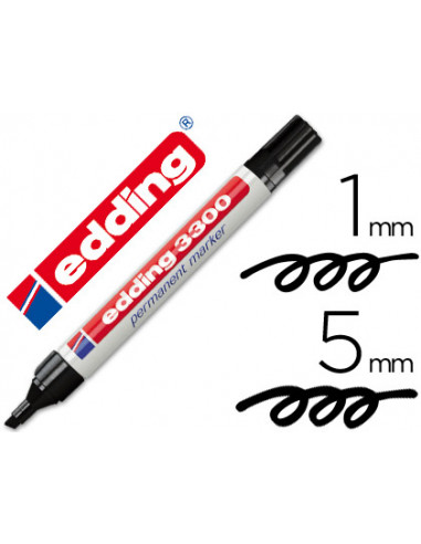 CI | Rotulador edding marcador 3300 n.1 negro - punta biselada recargable