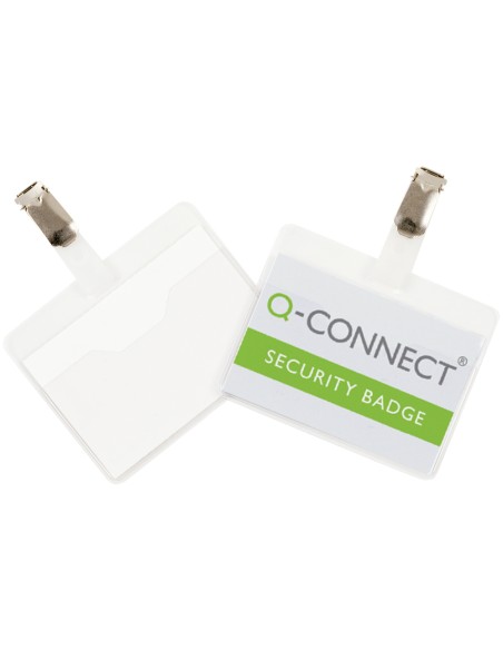 CI | Bolsa de plastificar q-connect 67x98 mm 125 mc con clip para tarjetas de visita caja de 25 unidades
