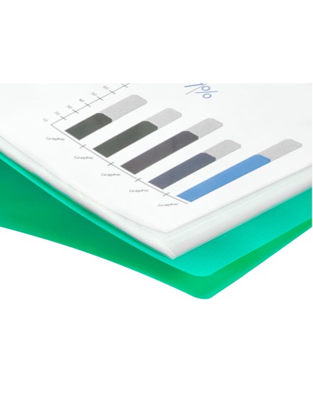 CI | Carpeta liderpapel escaparate 10 fundas polipropileno din a4 verde translucido