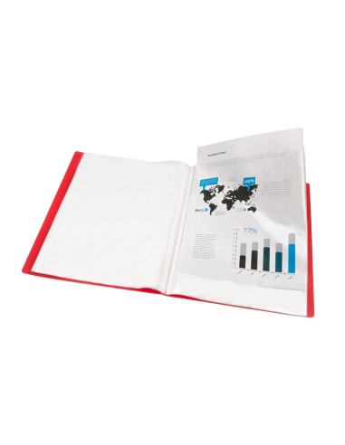 CI | Carpeta liderpapel escaparate 47480 10 fundas polipropileno traslucida din a4 rojo frosty