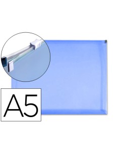CI | Carpeta dossier liderpapel a5 cierre de cremallera azul