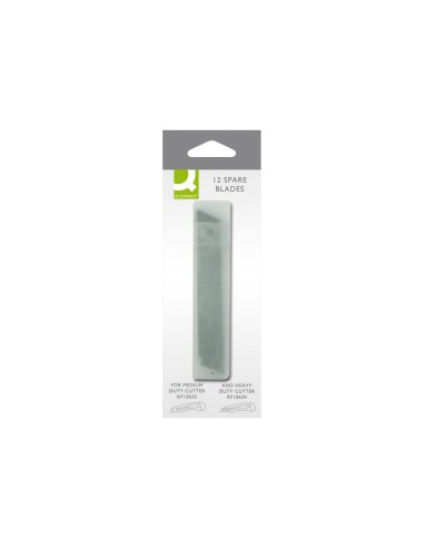 CI | Repuesto cuter ancho metalico q-connect 0,5x18 mm -estuche de 12 cuchillas