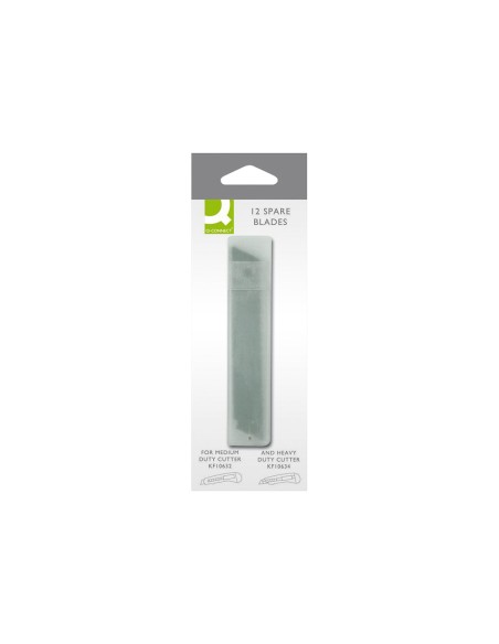 CI | Repuesto cuter ancho metalico q-connect 0,5x18 mm -estuche de 12 cuchillas