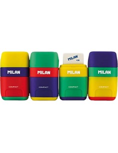 CI | Sacapuntas milan plastico 2 usos con goma compact mix
