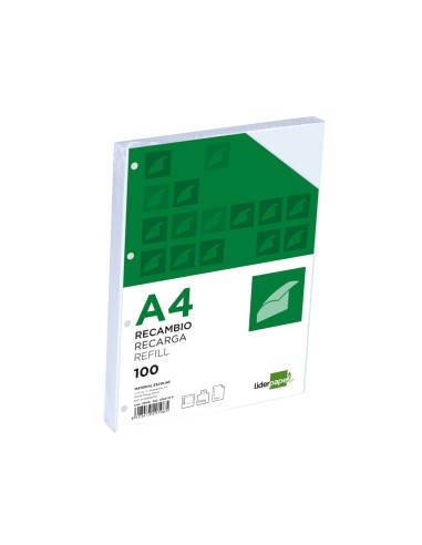 CI | Recambio liderpapel a4 100 hojas 100g/m2 liso con margen 4 taladros