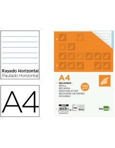 CI | Recambio liderpapel a4 100 hojas 100 g/m2 rayado...