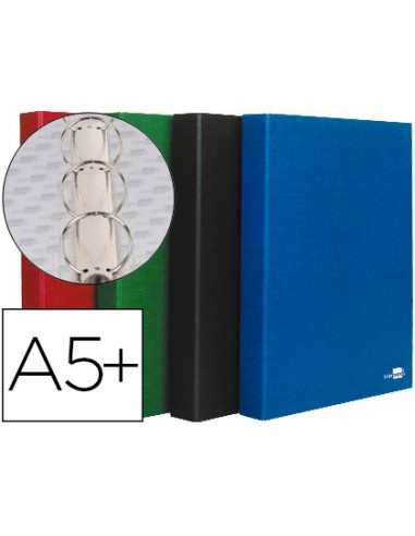 CI | Carpeta de 4 anillas 25mm redondas liderpapel cuarto carton forrado paper coat 4 colores surtidos