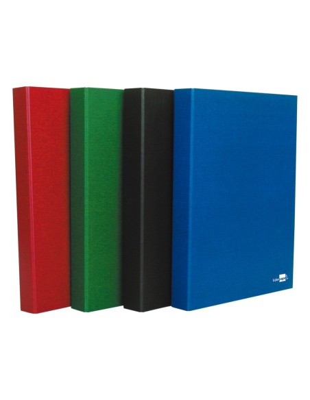 CI | Carpeta de 4 anillas 25mm redondas liderpapel cuarto carton forrado paper coat 4 colores surtidos