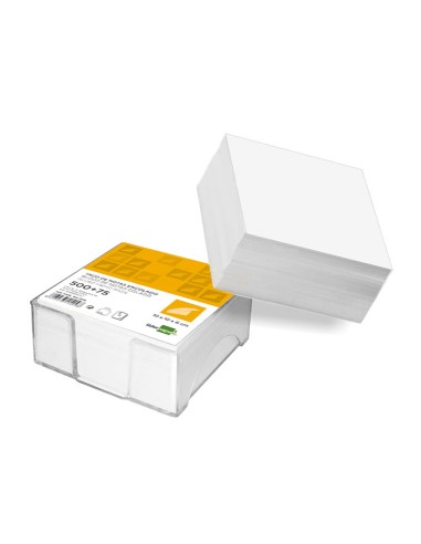 CI | Taco liderpapel encolado 100 x 100 x 60mm blanco