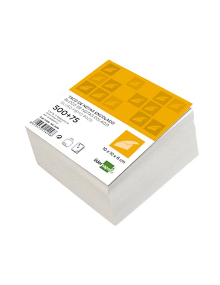 CI | Taco liderpapel encolado 100 x 100 x 60mm blanco