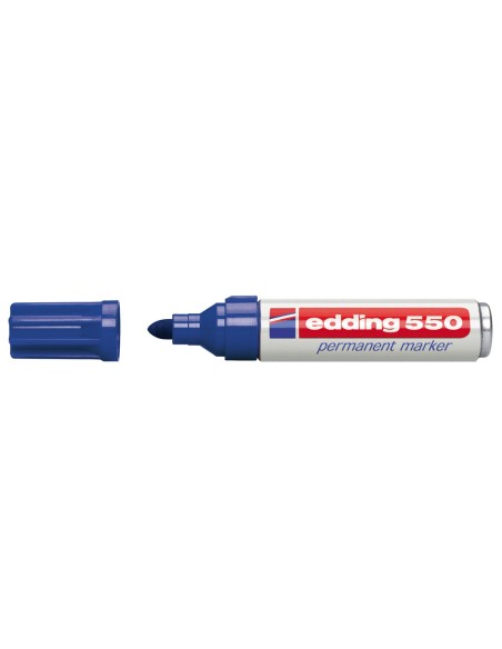 CI | Rotulador edding punta fibra permanente 550 azul n.3 -punta redonda