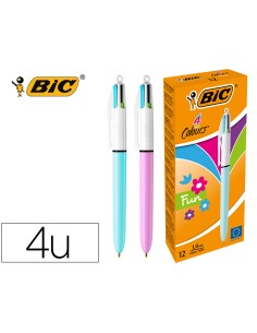 CI | Boligrafo bic cuatro colores pastel edicion limitada