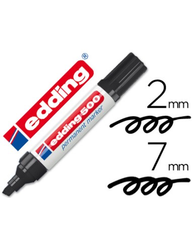 CI | Rotulador edding marcador permanente 500 negro -punta biselada 7 mm