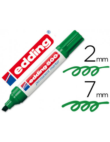 CI | Rotulador edding marcador permanente 500 verde -punta biselada 7 mm