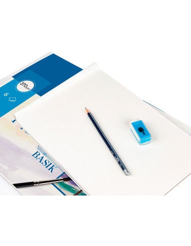 CI | Papel acuarela basik canson din a4+ 370 gr pack de 6 hojas24 x 32 cm