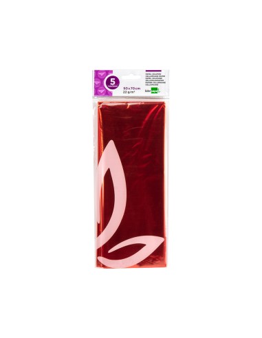 CI | Papel celofan liderpapel 50x70 cm 22g/m2 bolsa de 5 hojas naranja