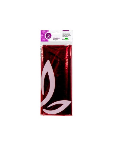 CI | Papel celofan liderpapel 50x70 cm 22g/m2 bolsa de 5 hojas rojo