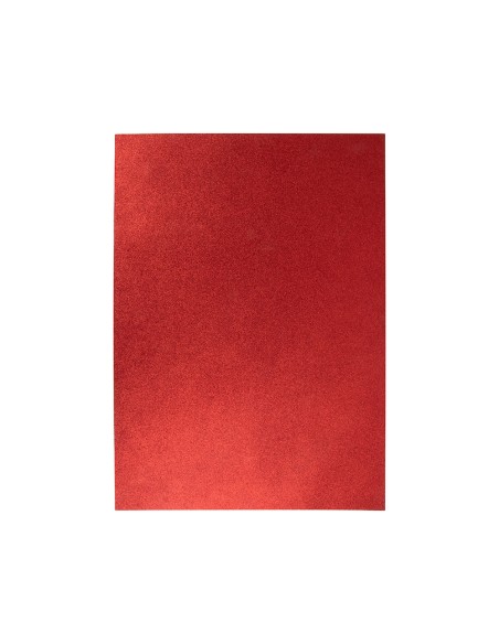 CI | Goma eva con purpurina liderpapel 50x70cm 60g/m2 espesor 2mm rojo