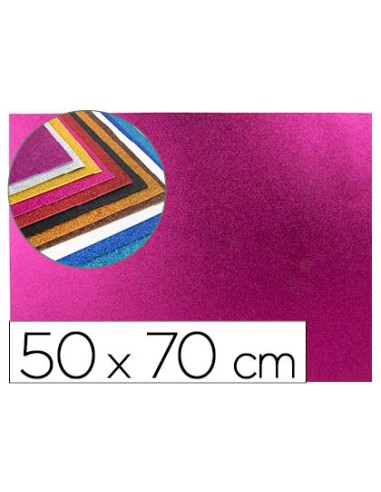 CI | Goma eva con purpurina liderpapel 50x70cm 60g/m2 espesor 2mm rosa
