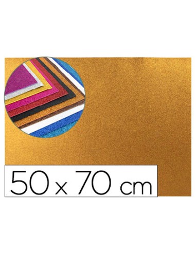 CI | Goma eva con purpurina liderpapel 50x70cm 60g/m2 espesor 2mm naranja