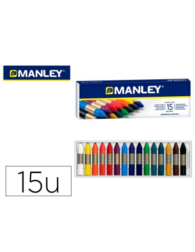 CI | Lapices cera manley -caja de 15 colores ref.115