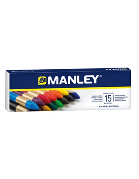 CI | Lapices cera manley -caja de 15 colores ref.115