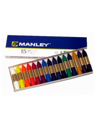 CI | Lapices cera manley -caja de 15 colores ref.115