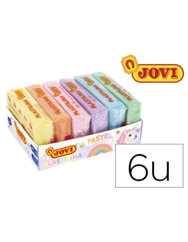 CI | Plastilina jovi 70 surtida tamaño pequeño colores pastel surtidos caja de 6 unidades 50 g