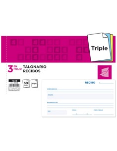 CI | Talonario liderpapel recibos 3/fº apaisado original...