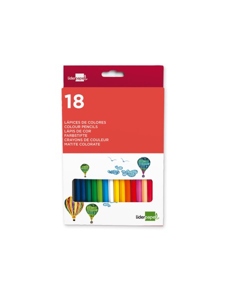 CI | Lapices de colores liderpapel caja de 18 colores