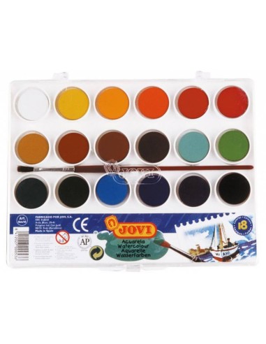 CI | Acuarela jovi 18 colores estuche de plastico
