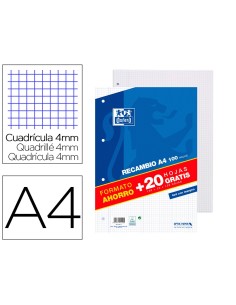 CI | Recambio oxford din a4 100 + 20 hojas gratis 90 gr...