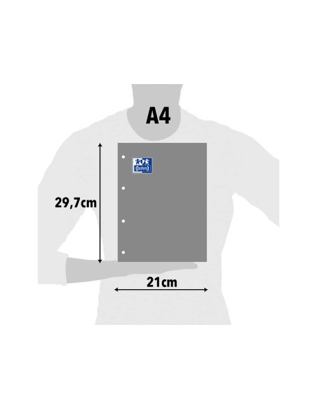 CI | Recambio oxford din a4 100 + 20 hojas gratis 90 gr cuadro 4 mm 4 taladros