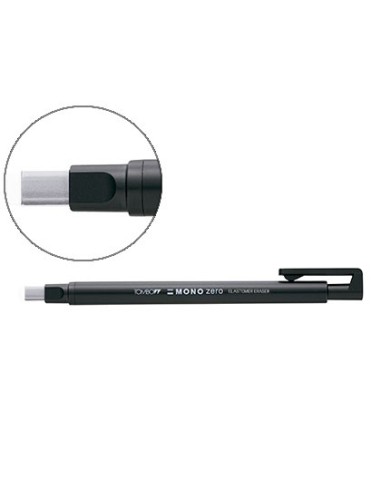 CI | Portagomas tombow con clip punta goma blanca rectangular 2,5 x 5 mm color negro