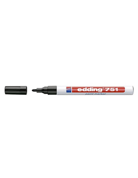 CI | Rotulador edding punta fibra 751 negro punta redonda 1-2 mm