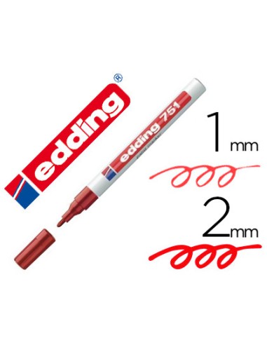 CI | Rotulador edding punta fibra 751 rojo punta redonda 1-2 mm