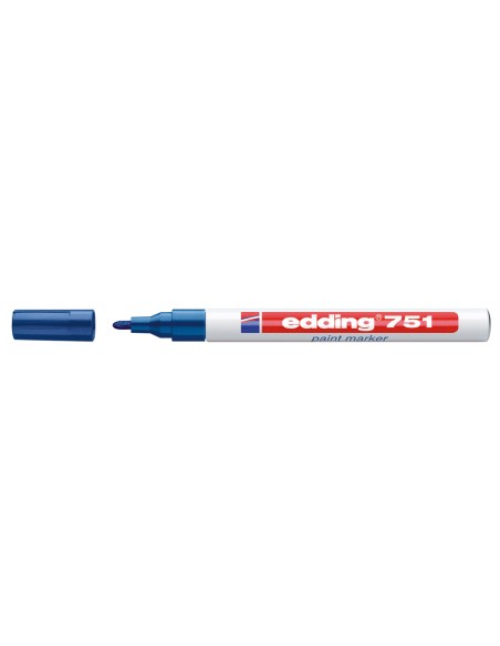 CI | Rotulador edding punta fibra 751 azul punta redonda 1-2 mm