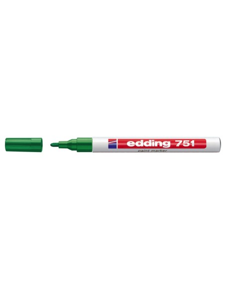CI | Rotulador edding punta fibra 751 verde punta redonda 1-2 mm