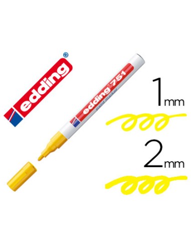 CI | Rotulador edding punta fibra 751 amarillo punta redonda 1-2 mm