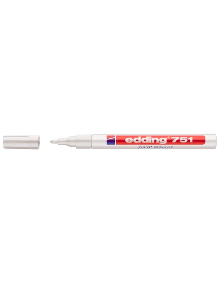 CI | Rotulador edding punta fibra 751 blanco punta redonda 1-2 mm
