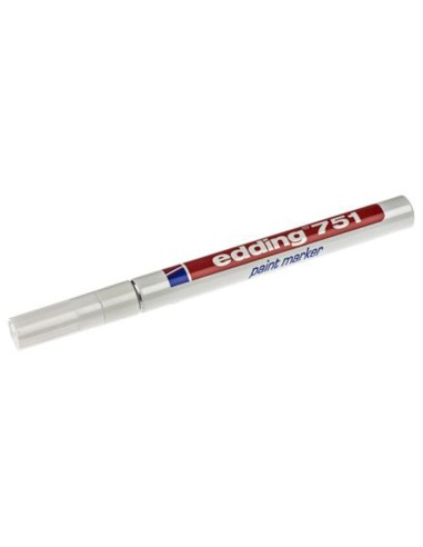 CI | Rotulador edding punta fibra 751 blanco punta redonda 1-2 mm