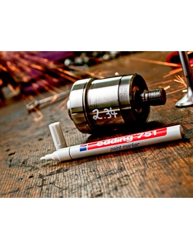 CI | Rotulador edding punta fibra 751 blanco punta redonda 1-2 mm
