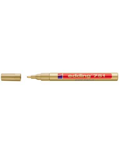 CI | Rotulador edding punta fibra 751 oro punta redonda 1-2 mm