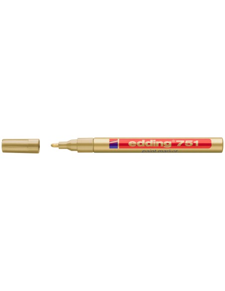 CI | Rotulador edding punta fibra 751 oro punta redonda 1-2 mm