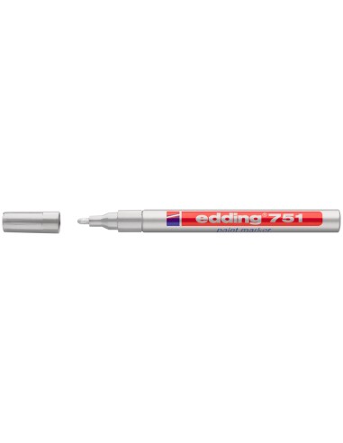 CI | Rotulador edding punta fibra 751 plata punta redonda 1-2 mm
