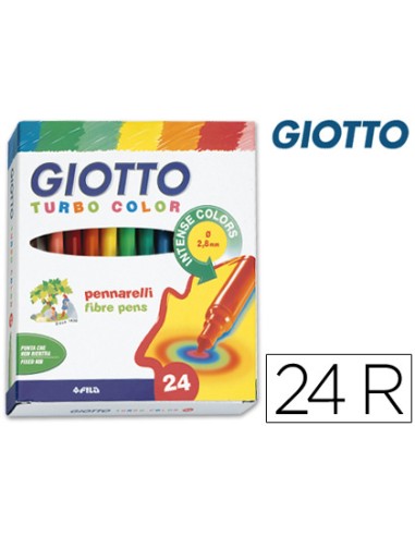 CI | Rotulador giotto turbo color caja de 24 colores lavables con punta bloqueada