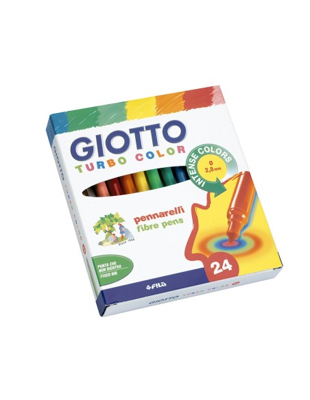 CI | Rotulador giotto turbo color caja de 24 colores lavables con punta bloqueada