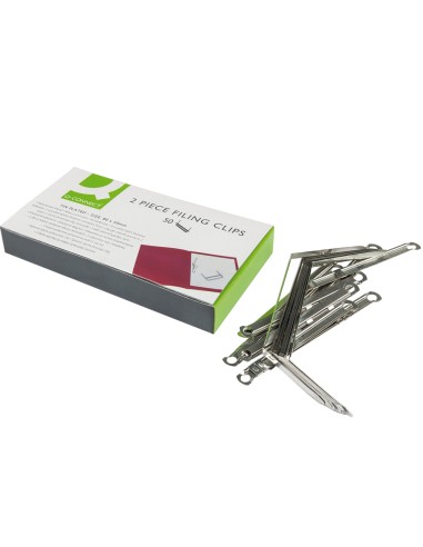 CI | Encuadernador fastener q-connect plateado caja de 50 unidades