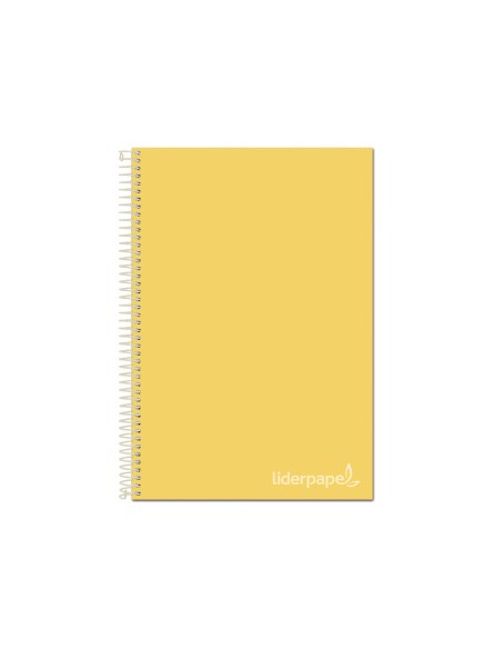 CI | Cuaderno espiral liderpapel a4 micro jolly tapa forrada 140h 75 gr cuadro 5mm 5 bandas4 taladros color amarillo